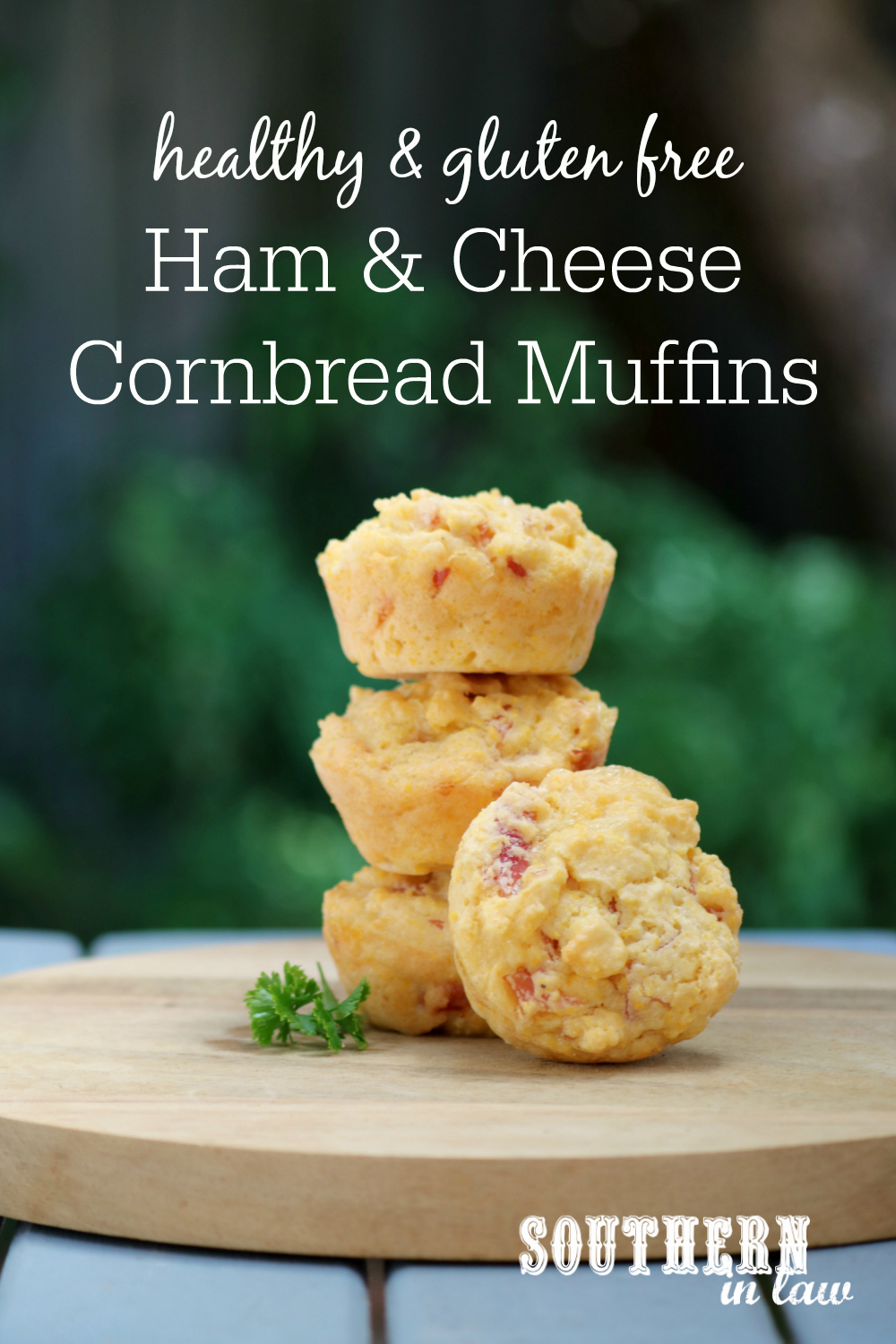 Southern In Law Recipe Savoury Ham and Cheese Cornbread Muffins