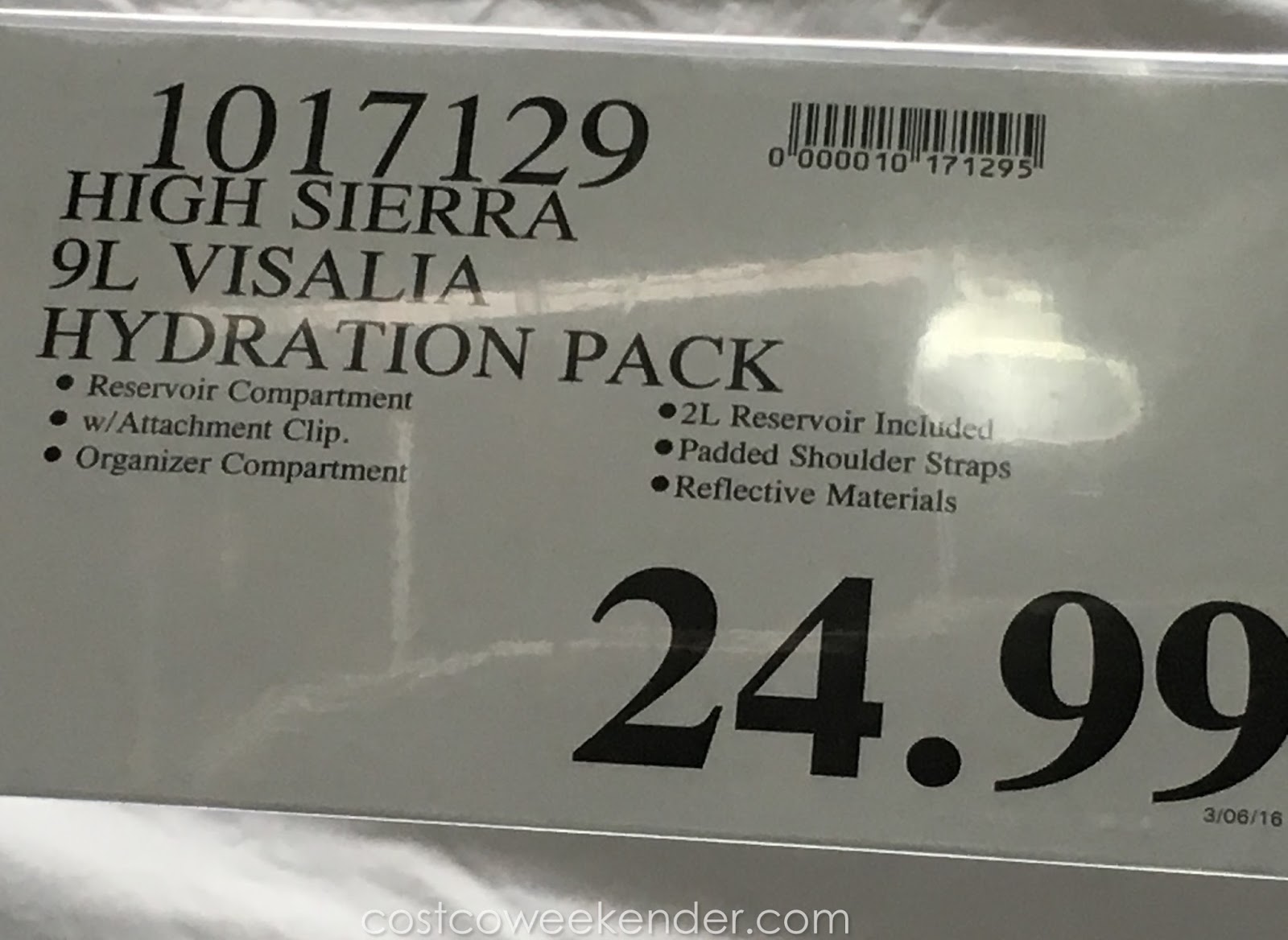 High Sierra Visalia 9 Hydration Pack Costco Weekender