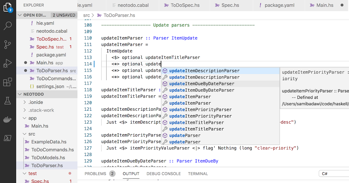 Languages and Logic Haskell IDE 2020