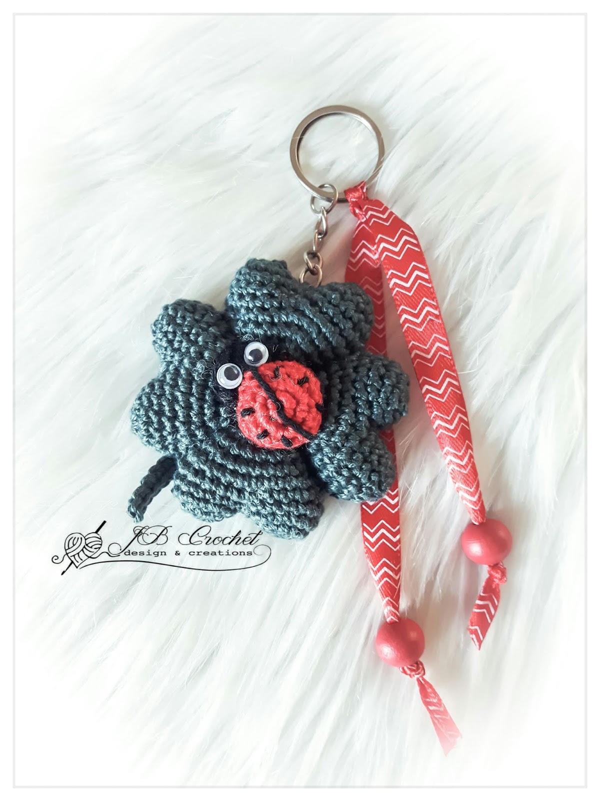 Onwijs JB Crochet Design & Creations: Gehaakte sleutelhanger klavertje vier ZZ-32