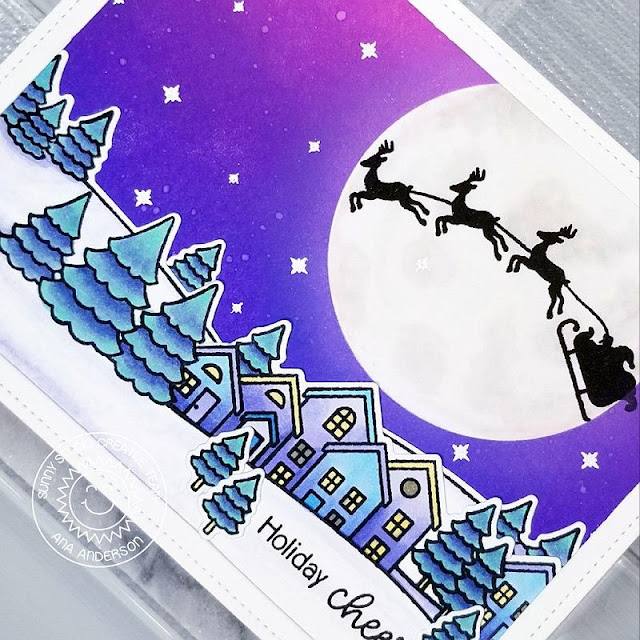 Sunny Studio Stamps: Scenic Route Here Comes Santa Winter Themed Holiday Card by Ana Anderson Sunny Studio Stamps: Scenic Route Here Comes Santa Winter Themed Holiday Card by Ana Anderson