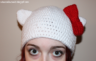 Hello Kitty crochet hat with ears