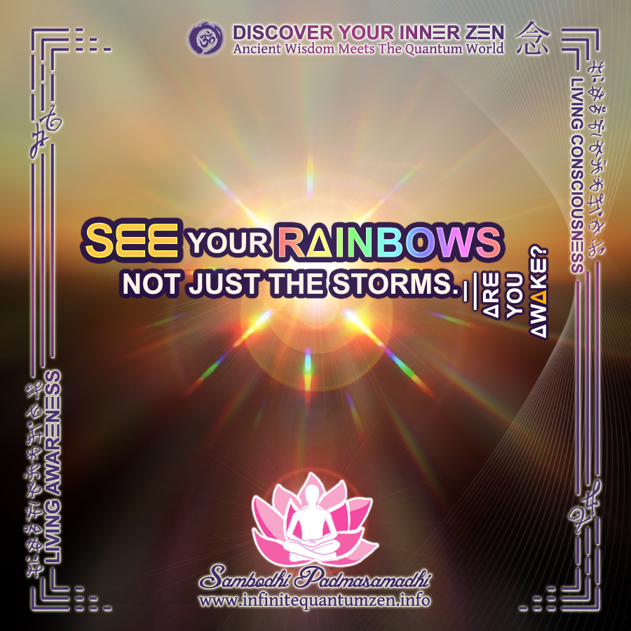 See your rainbows, not just the storms - Infinite Quantum Zen, Success Life Quotes