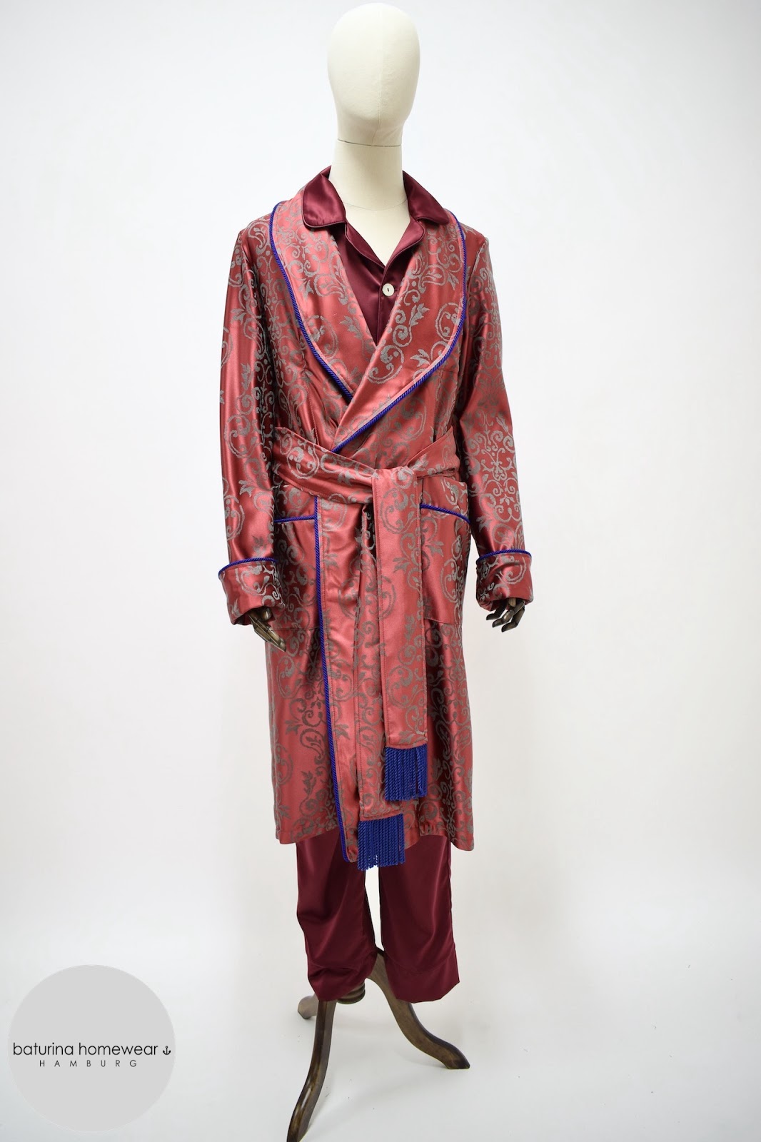 Men's Paisley Silk Dressing Gown in Red, Gold and Black
