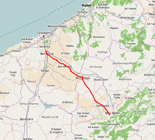 Route Nationale Numéro 11 (RN11 ou N11) Maroc Maps