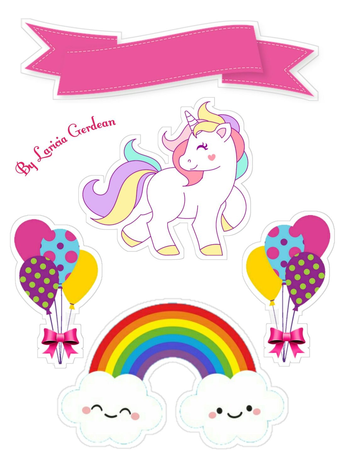 Happy Birthday' Rainbow Foil Cake Topper | Multicoloured Cake Topper