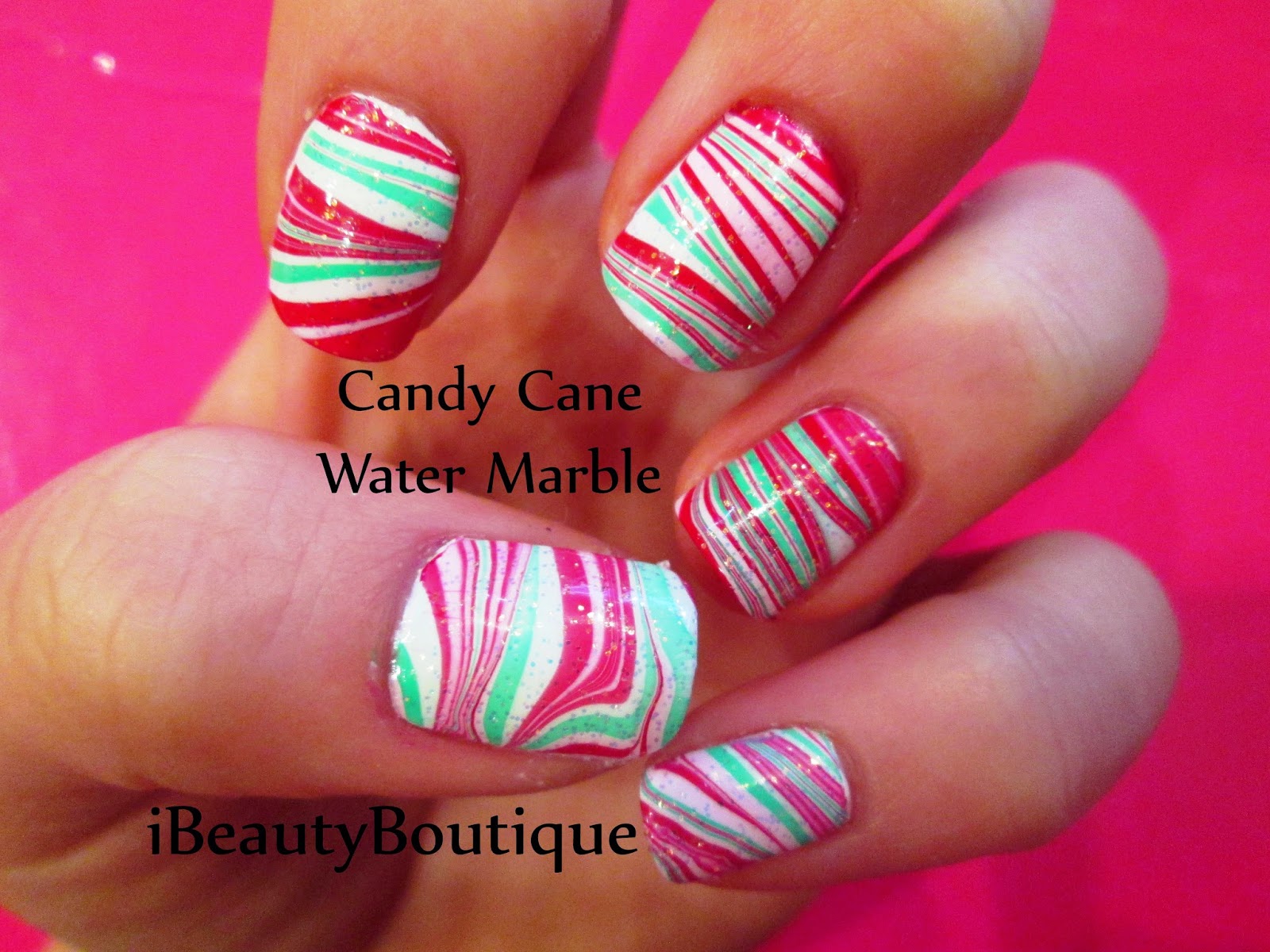 6. Red and White Candy Cane Nail Art on Pinterest - wide 9