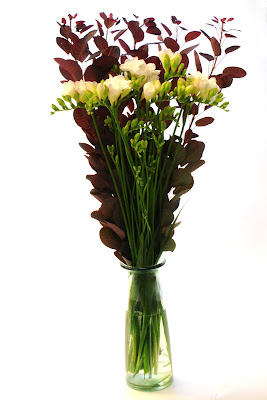 freesia and cotinus bouquet