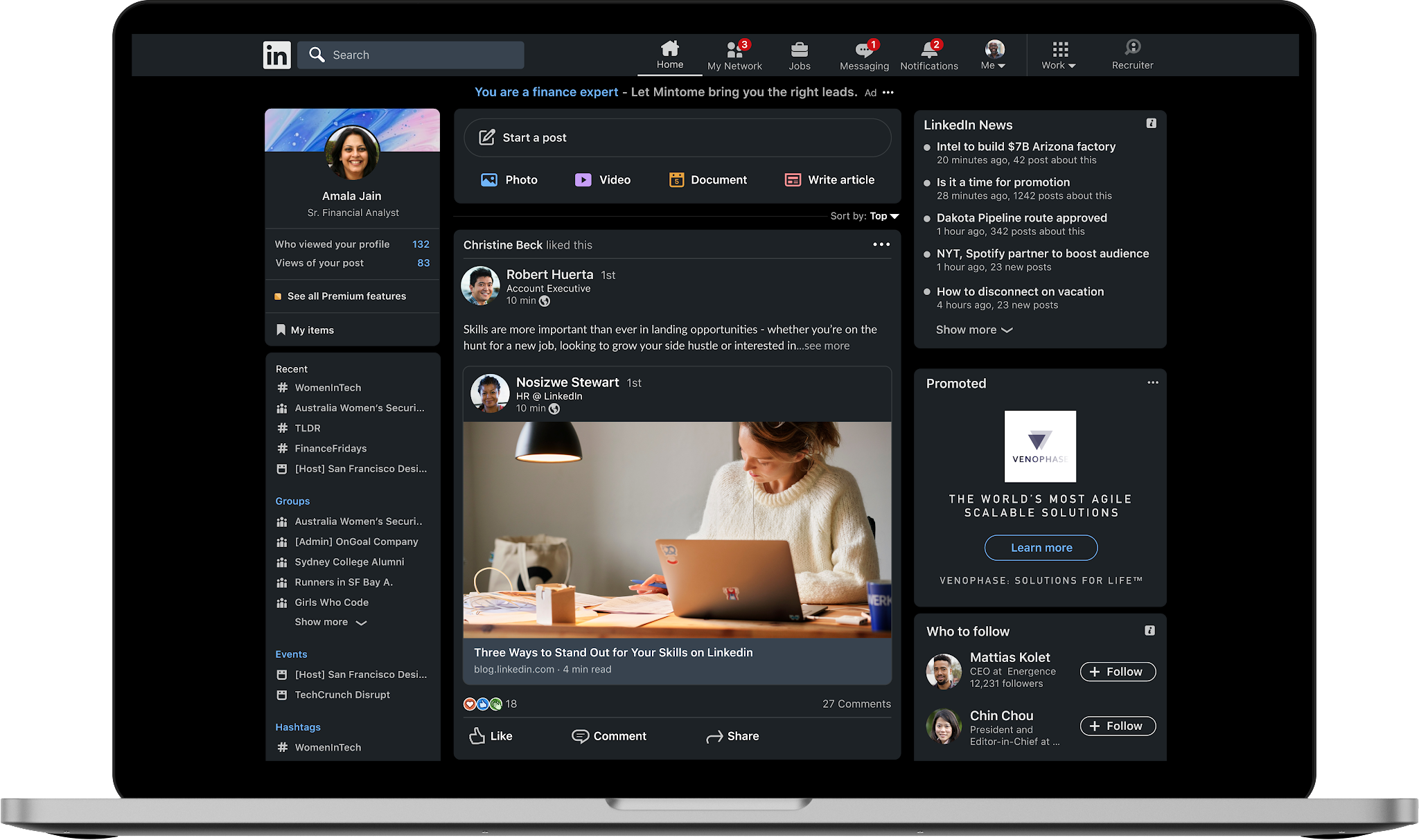linkedin dark mode linkedin dark mode