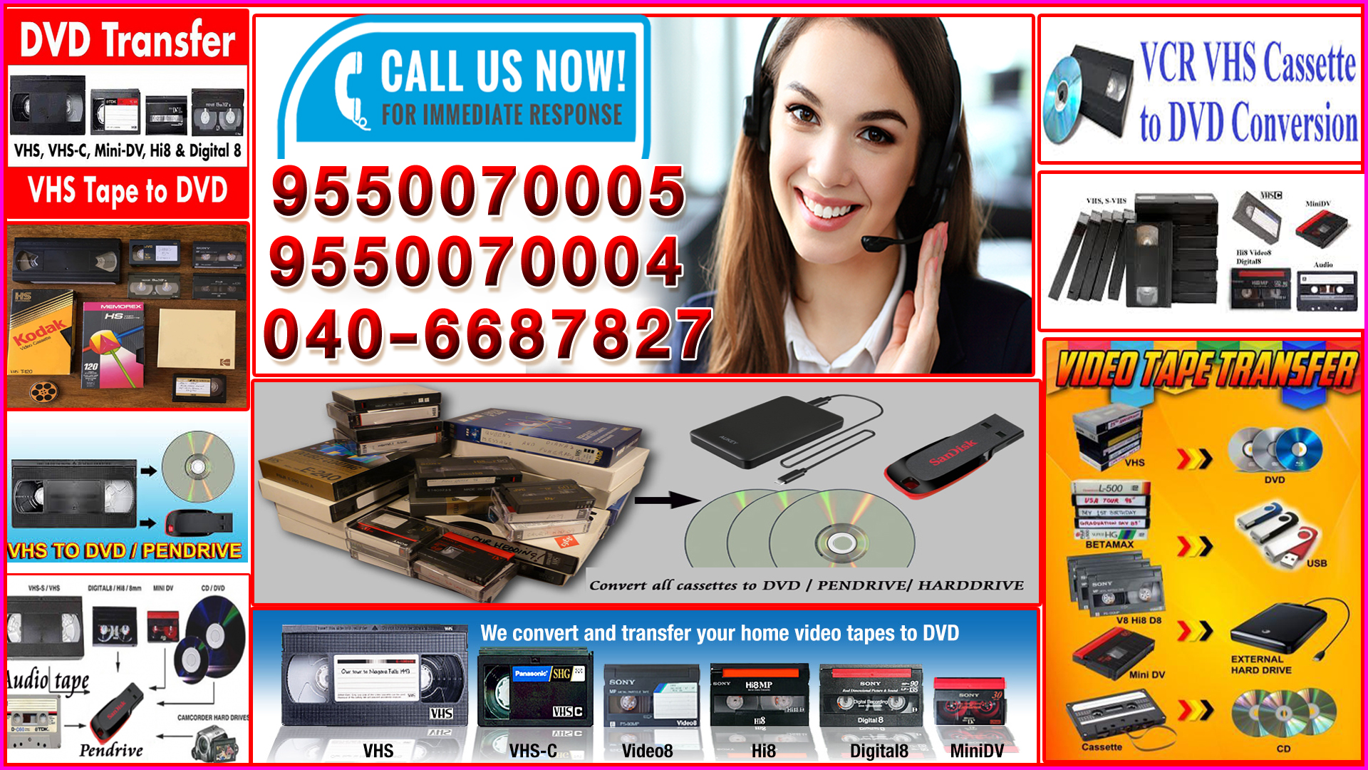 VCR VHS Cassette to DVD Conversion,HI8 VCR VHS Cassette DVD,VIDEO