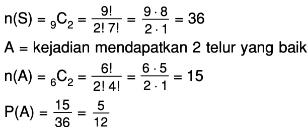 Bu Dina Mempunyai 9 Butir Telur Ayam 3 Diantaranya Rusak Bu Dina Mengambil 2 Butir Telur Mas Dayat