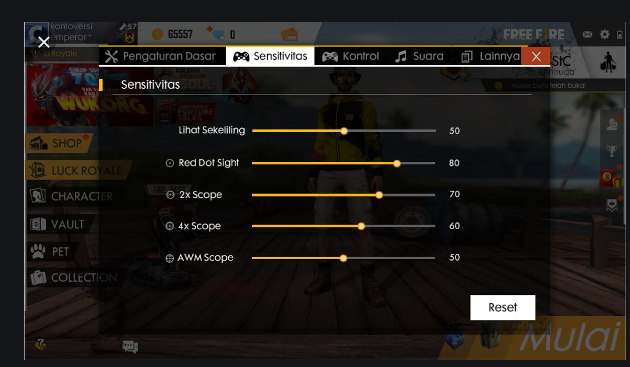 cara setting kontrol auto aim headshot free fire untuk android terbaik 