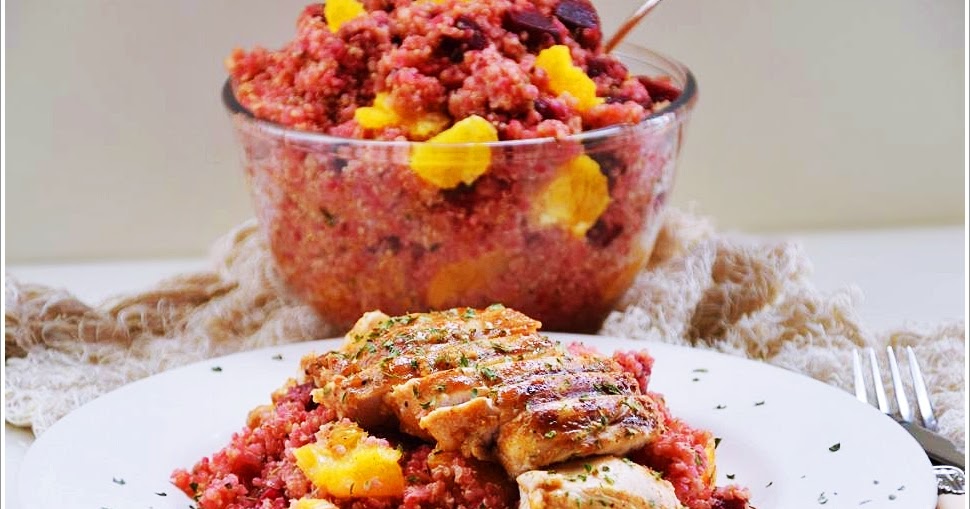 Frühlings-Quinoa-Rote-Bete-Salat mit Orange und frischer Minze