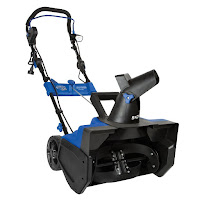 Snow Joe SJ625E 15 Amp Ultra Electric Snow Thrower with Light, 21", moves up to 800 lbs of snow per minute, dual rubber blades cuts path 21" wide by 12" deep, 180 degree rotating discharge chute