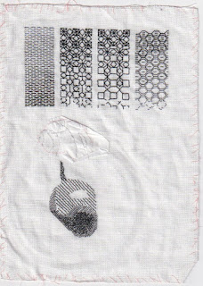 Shading sampler, including tacking design sample