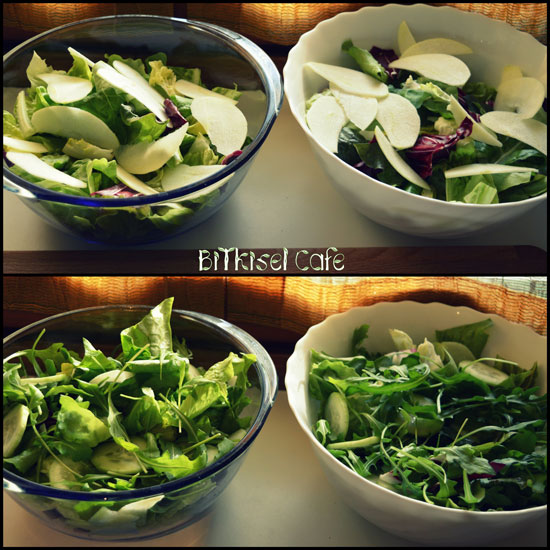 Bitkisel Cafe Mixed Lettuce, Fennel and Apple Salad