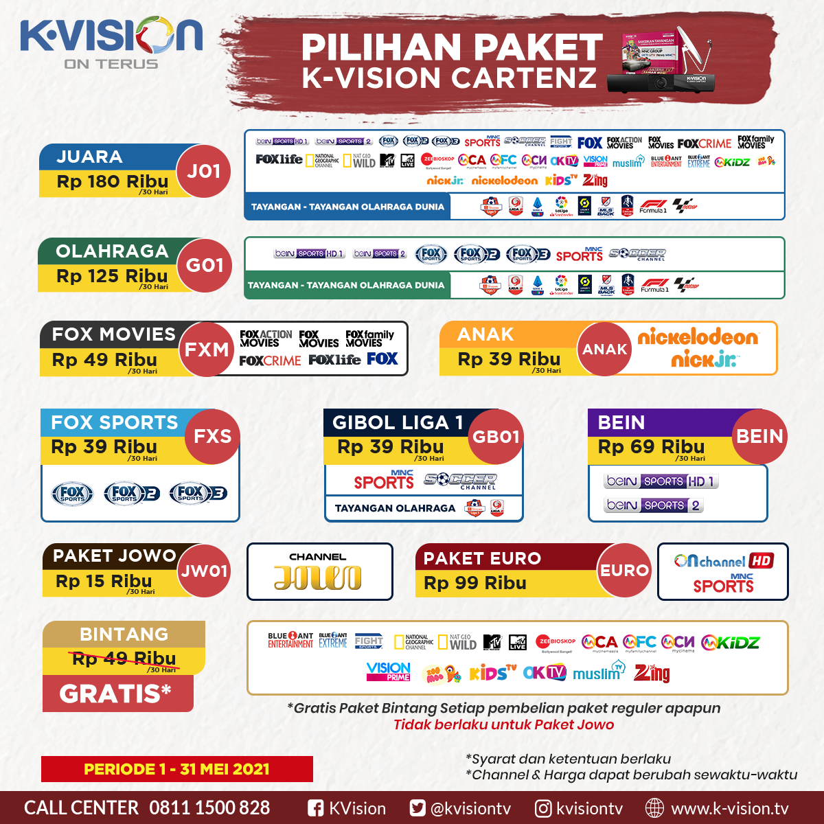 Brosur KVision Bromo dan Cartenz , KVision GOL, Brosur