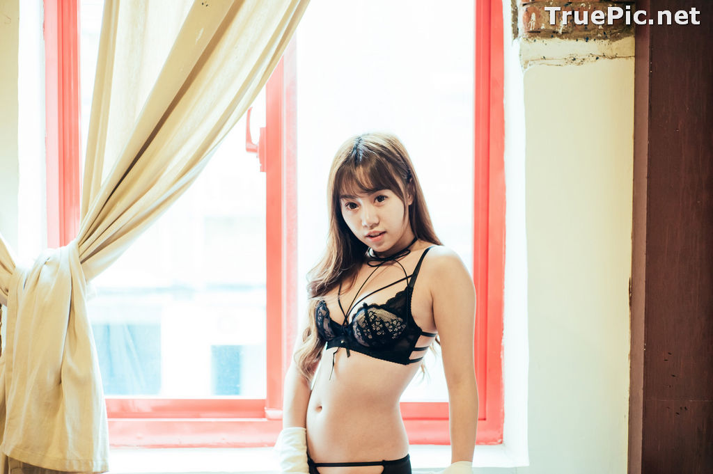 Image Taiwanese Model - 米米 (林豈彤) - Balck and Pink Lingerie Set - TruePic.net - Picture-8