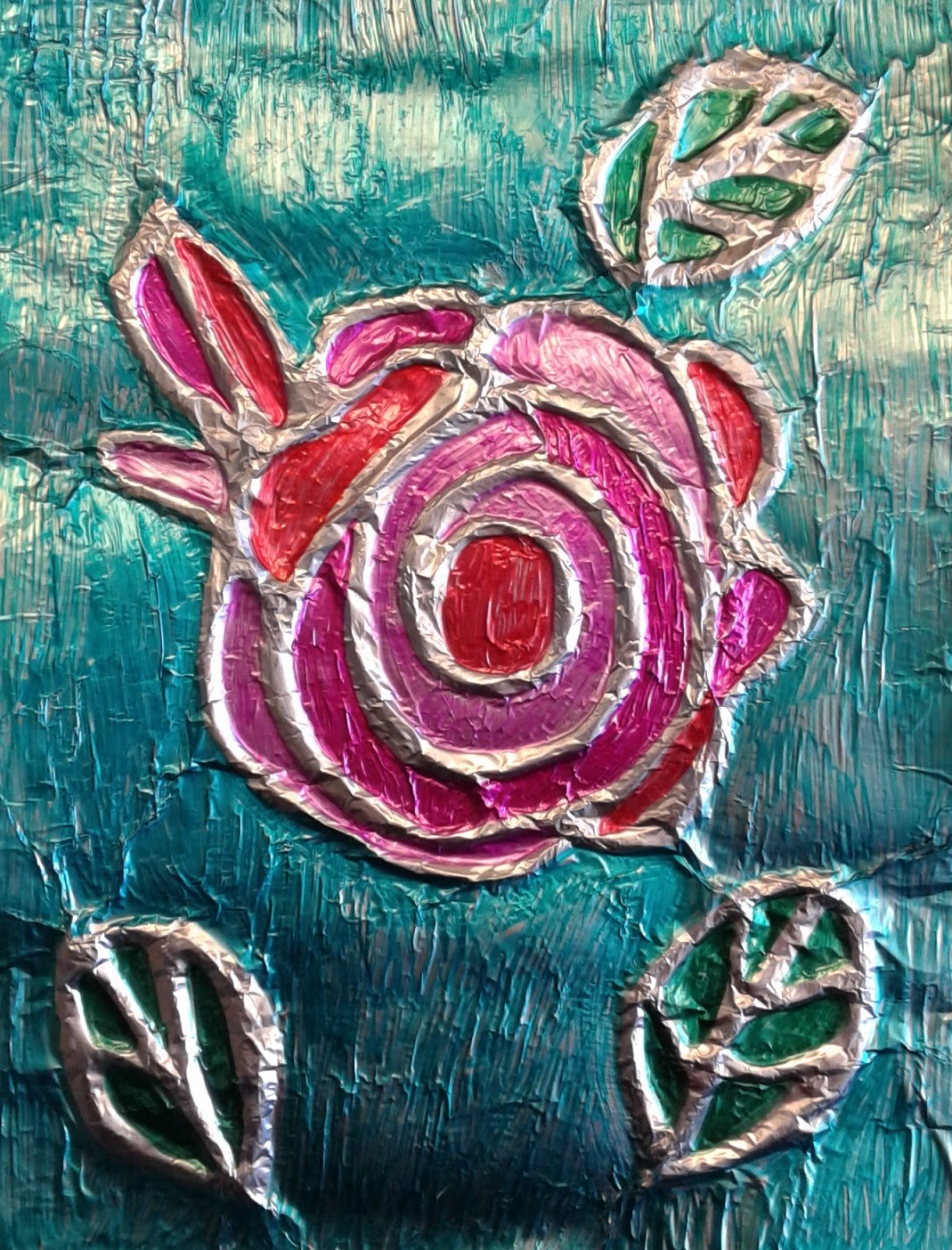 a faithful attempt Foil Embossing tin foil and Sharpies