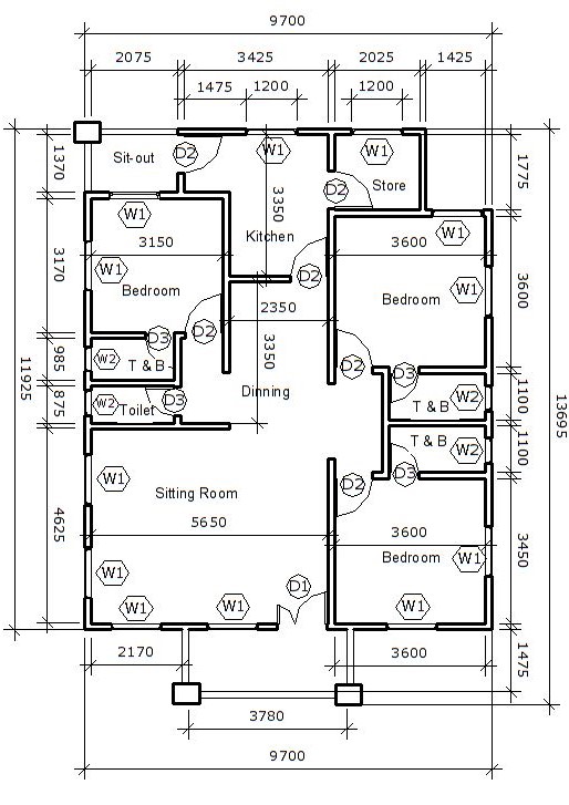 How to Calculate the Number of Blocks Required to Complete a 3 Bedroom