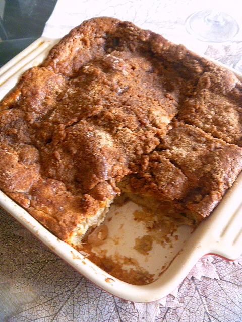 Effortless Apple Coffee Cake: An old-time coffee cake filled with cinnamonly tart apples and topped of with a delightful crumb topping. - Slice of Southern