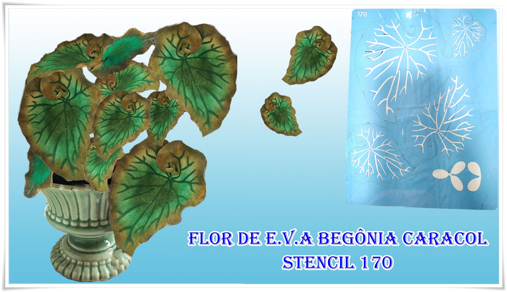 Arte Safira: Flor de e.v.a Begônia caracol utilizando o stencil 170 com uma  forma bem simples de fazer