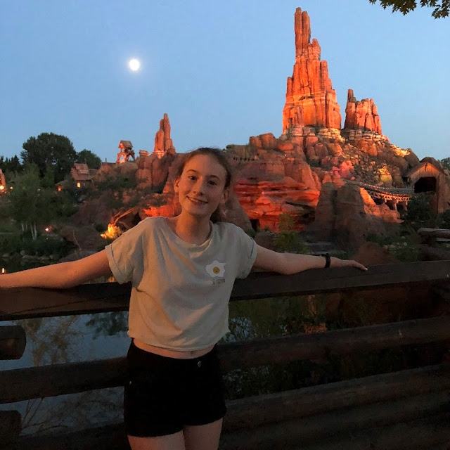 Tamsin in front of Big Thunder Mountain