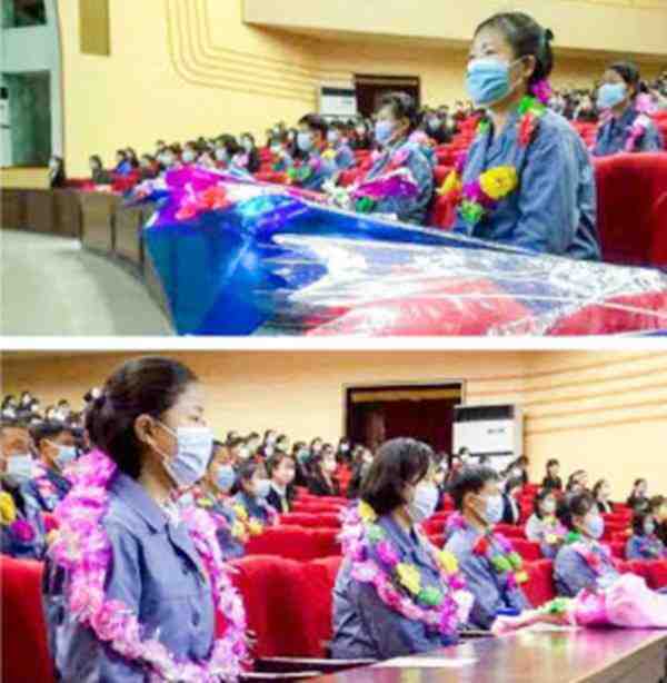 congratulatory meeting for young volunteers in rason city theatre
