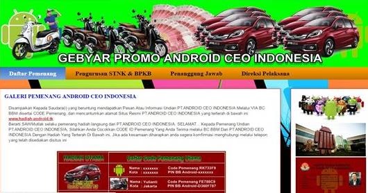 Hadiah Pt Android Ceo Indonesia Adalah Penipuan Lewat Bbm