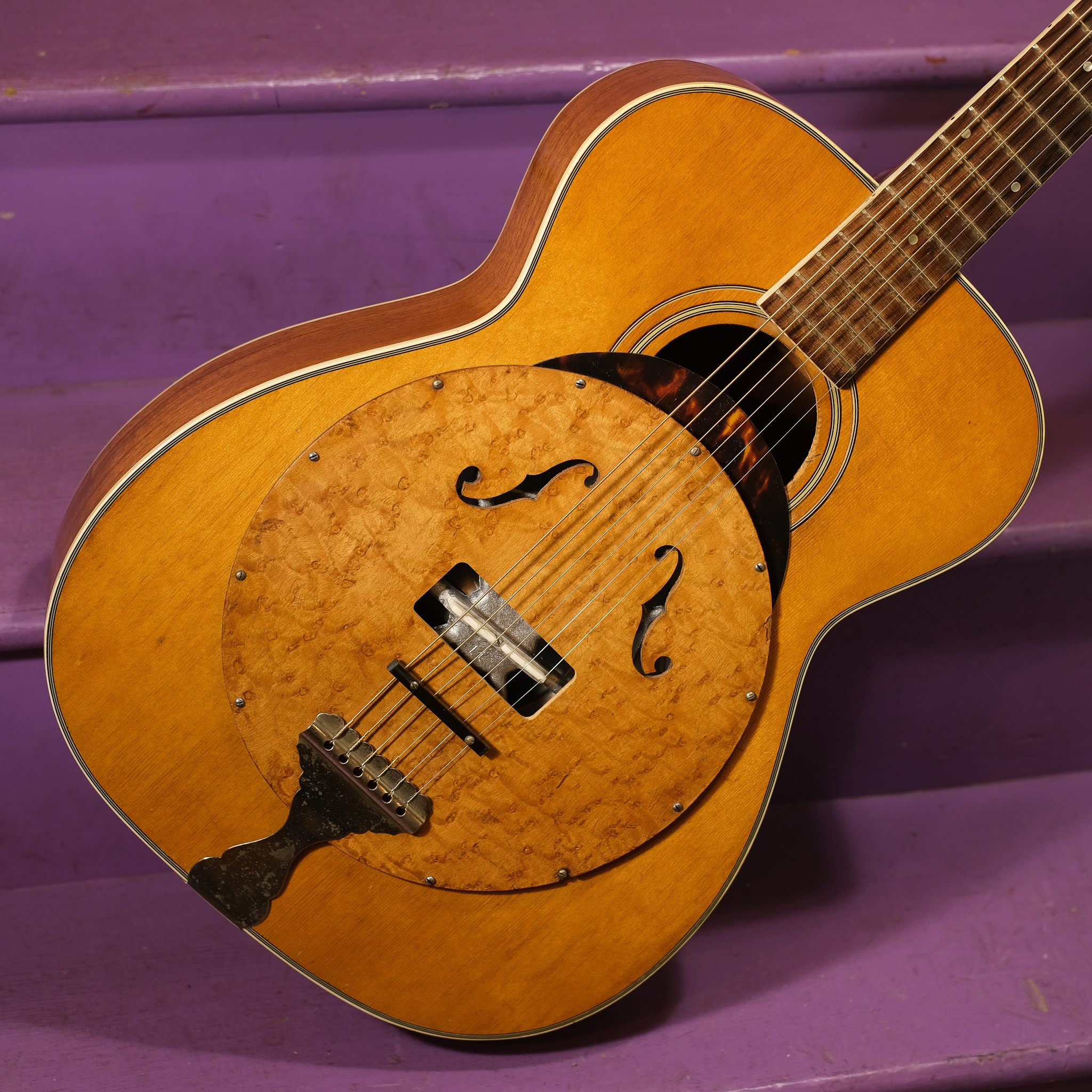 1960s Harmony H1203 Sovereign Resonator Guitar Conversion