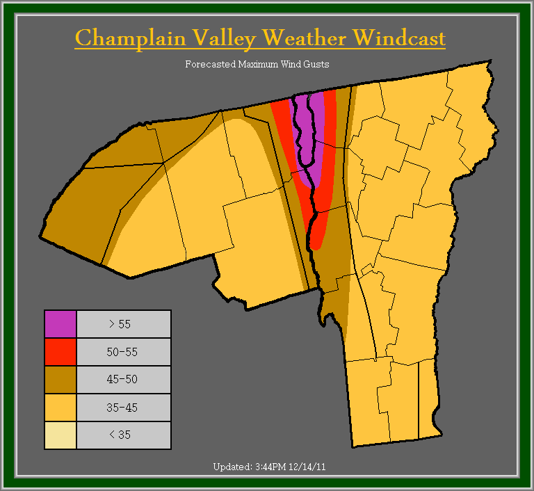 Champlain Valley Weather Wintry Mix & Strong To Damaging Winds Possible