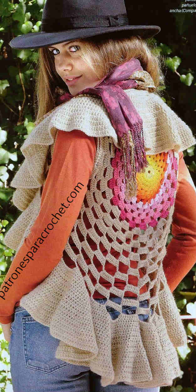 Teje un Chaleco de Estilo Boho con Diseño Redondo a Crochet / Paso a paso