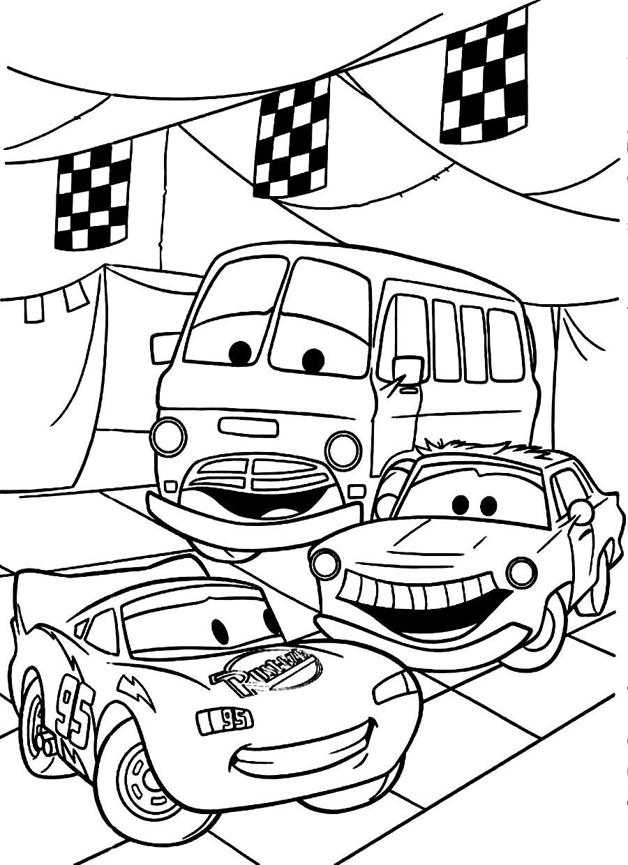 Desenho do filme Carros para colorir