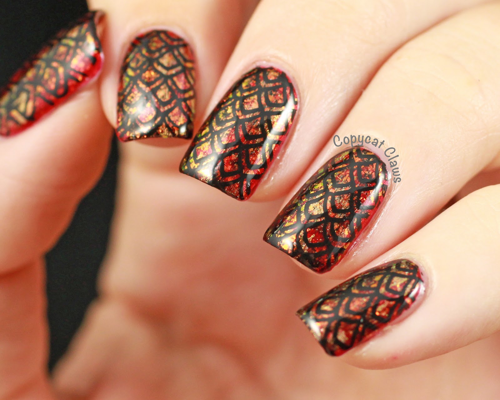 Copycat Claws: Dragon Scale Nail Stamping