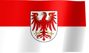 The waving state flag of Brandenburg (Animated GIF) (Brandenburgische Flagge)