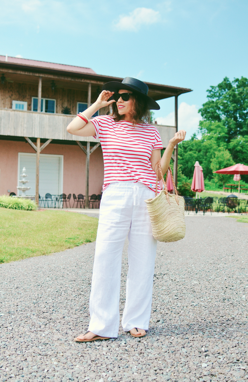 A French Way To Wear White Linen Pants