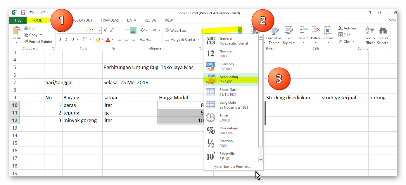 Cara Melakukan Perhitungan Untung Rugi di Excel