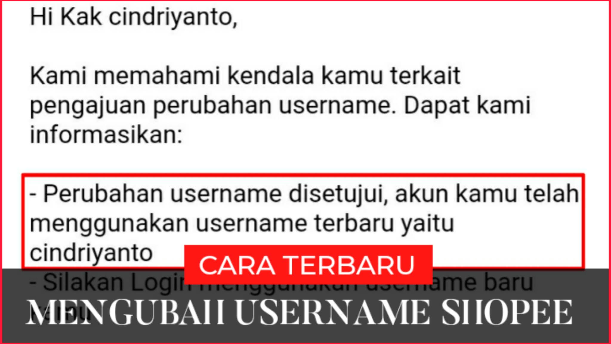 cara mengubah username shopee yang sudah di ubah