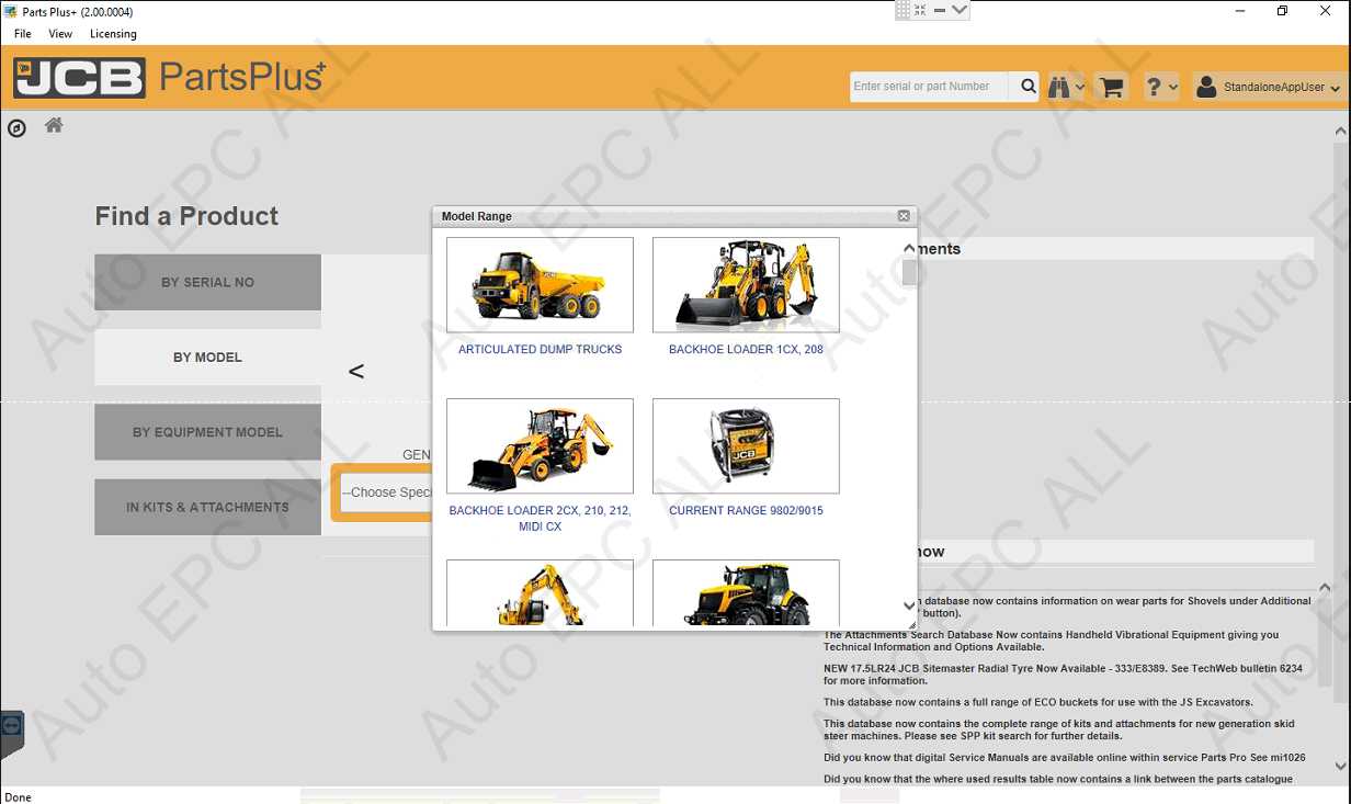 JCB SPP Parts Catalogue V2.0 2017