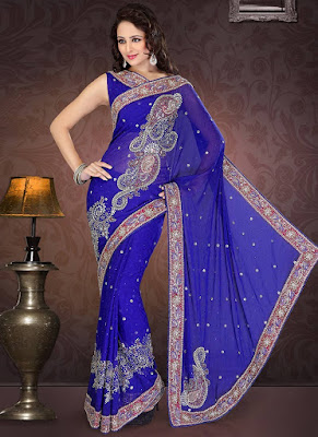 Latest Shimmer Sari design 2015