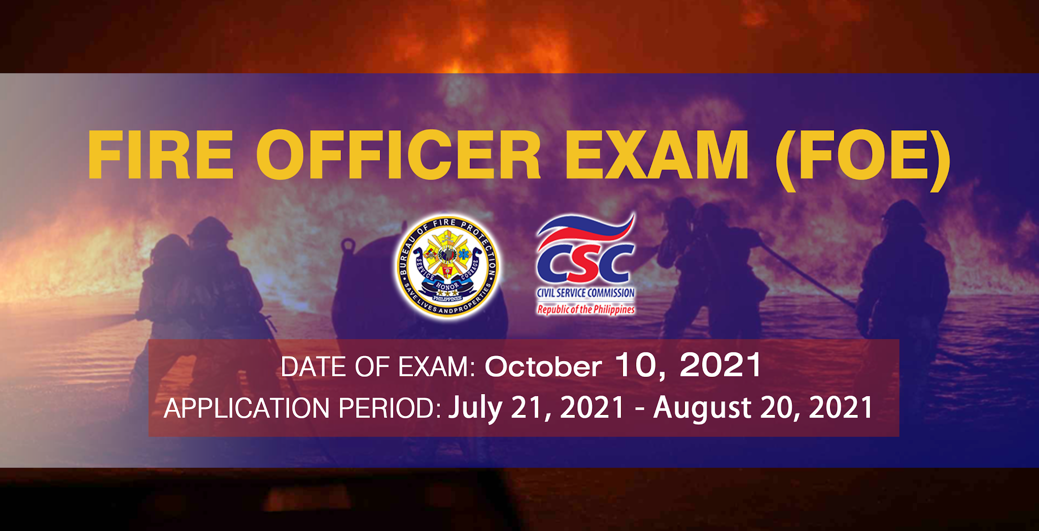 Civil Service Exam PH 2021 Fire Officer Exam (FOE) Requirements