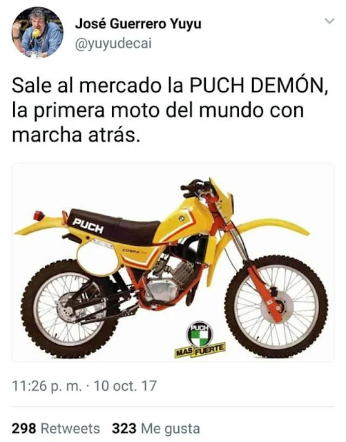 Moto, Puch Demón, marcha atrás