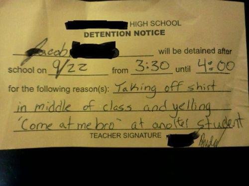 High School Quiz Detention Notice Funny Test Answer High School Quiz Detention Notice Funny Test Answer