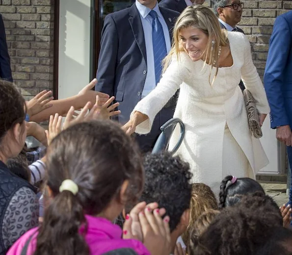 Queen Maxima wore NATAN Dress, Carlend Copenhagen python clutch bag, Natan python pumps