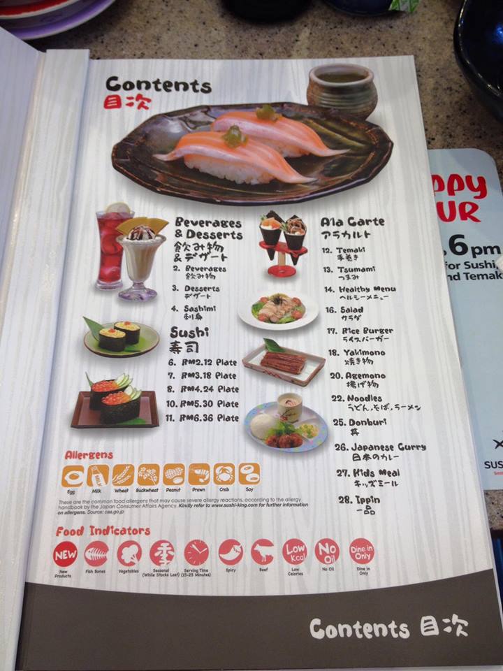 SUSHI KING Online MENU Price and Details - Miri Food Sharing