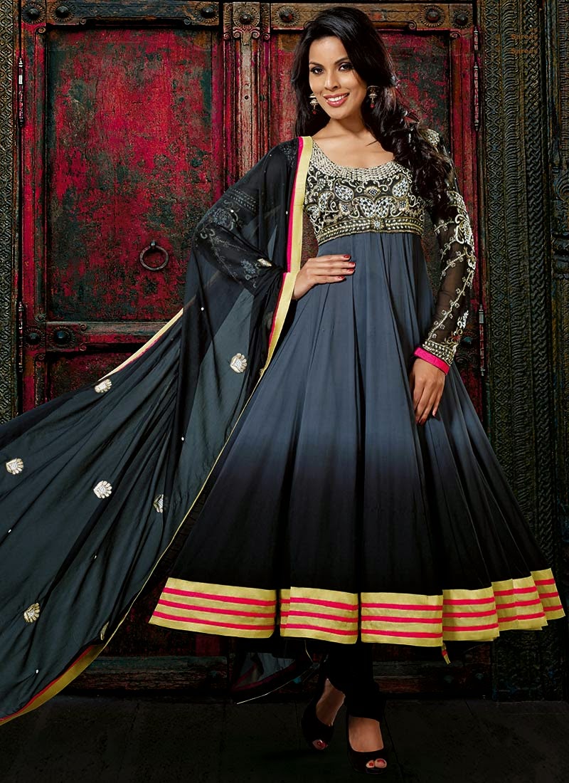 Bollywood Actress Karishma Kapoor in Ankle Length Anarkali Suits - missy lovesx3