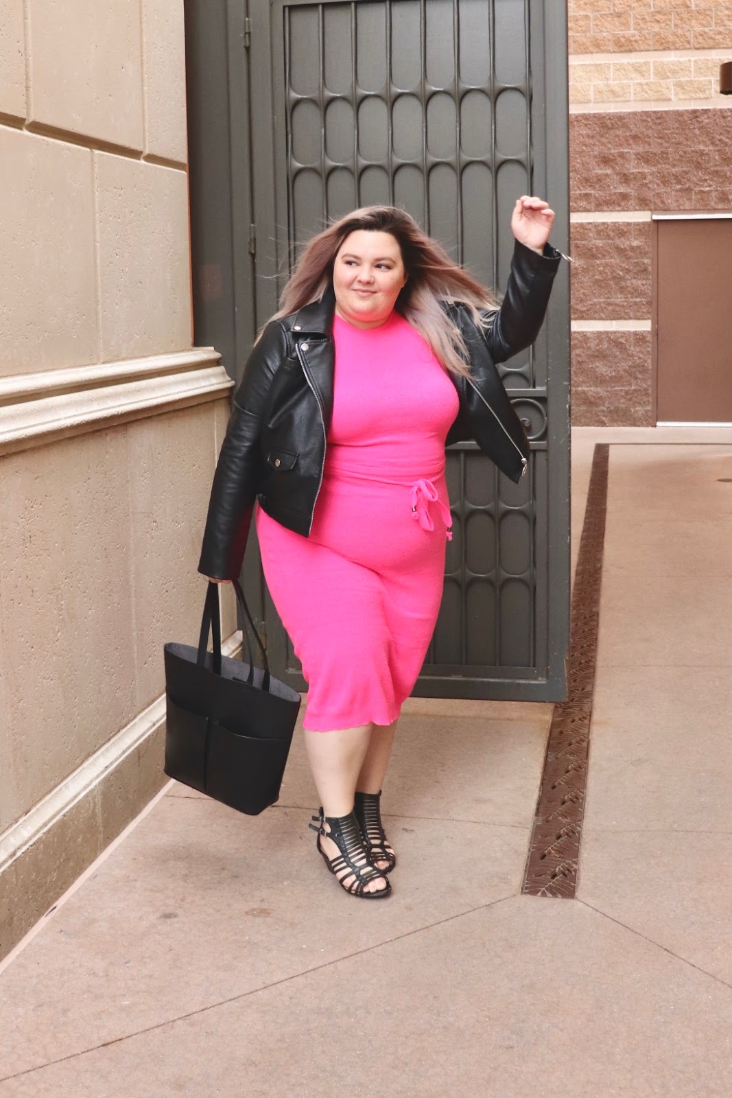 Chicago Plus Size Petite Fashion Blogger, YouTuber, and model Natalie Craig, of Natalie in the City, review's Fashion Nova's neon sweater dresses.