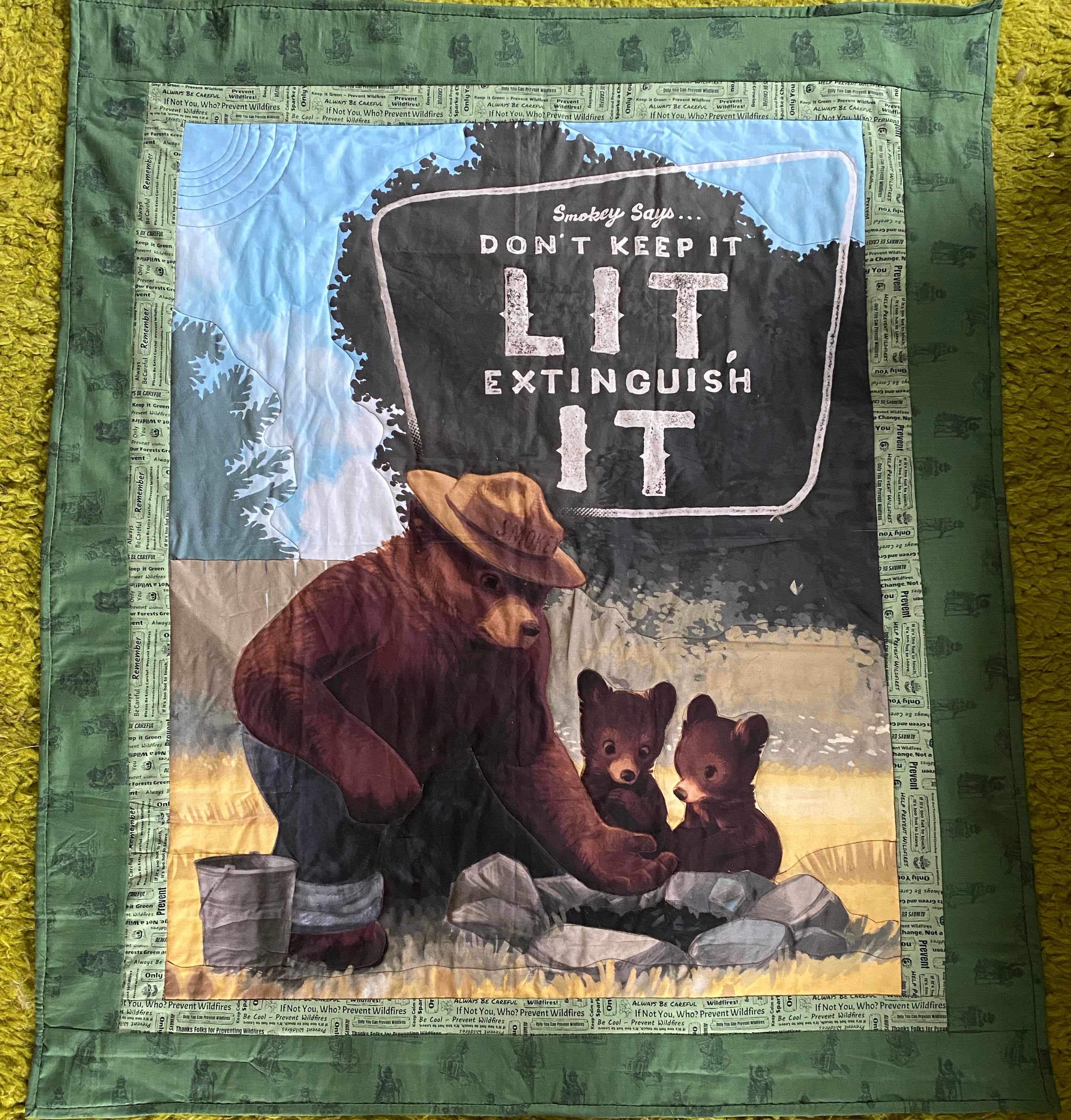 The Adventures of Team WilSun June OMG Complete Smokey Bear Quilt