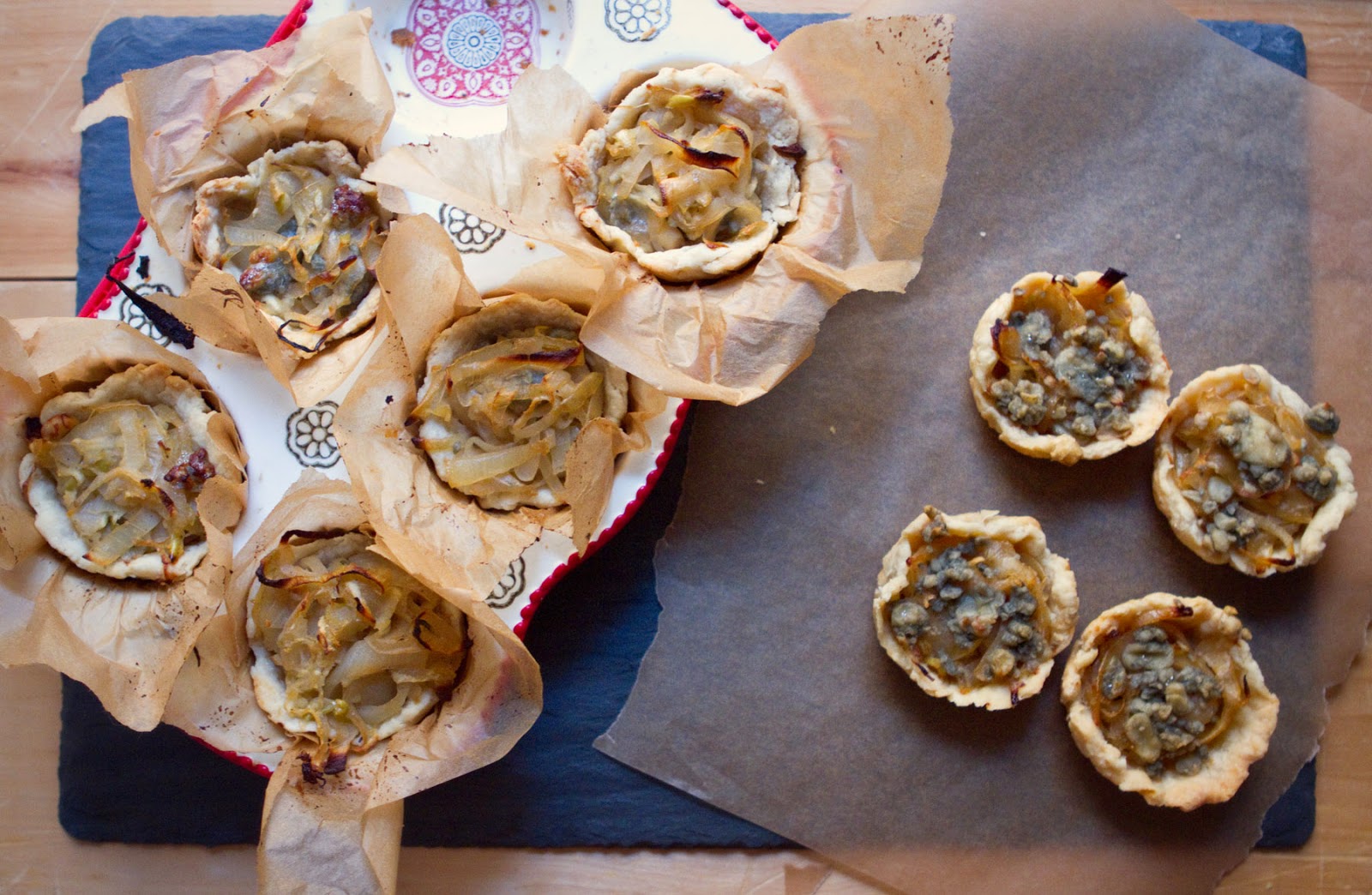 Little Market Kitchen: Caramelized Onion and Apple Tartlets with Blue ...