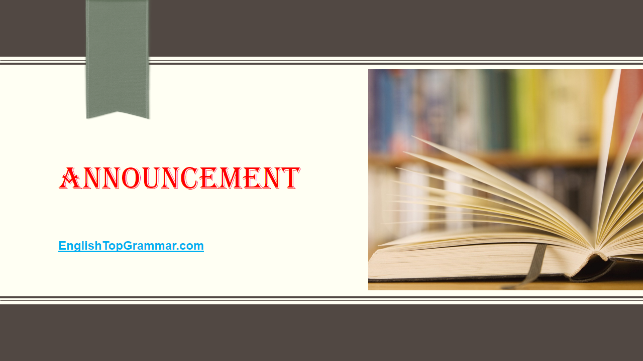Announcement Definition and Example EnglishTopGrammar